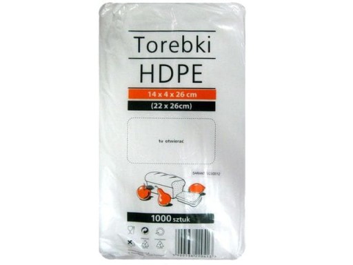 HDPE sáčky na raňajky 14 x 4 x 26 cm 1000 ks