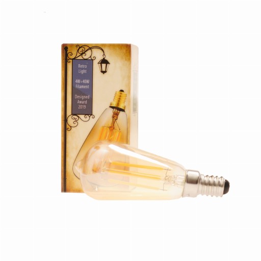 LED žiarovka na sviečku E14 S38 4W AMBER