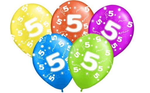 Balóniky k narodeninám 5 FIFTH Party Balloon 5 ks.