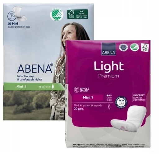 ABENA LIGHT MINI HYGIENICKÉ VLOŽKY 1 20 ks