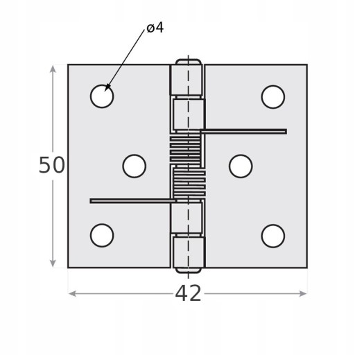 Čierny nábytkový pánt ZSS50 42x50 mm Domax 1 ks.