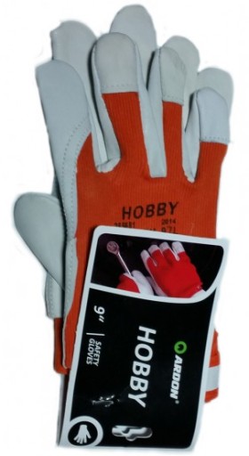 Odolné pracovné rukavice z kozej kože HOBBY veľkosť 11