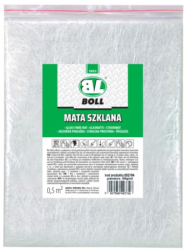 SKLENENÁ PODLOŽKA BOLL – 300 g/m² – 0,5 m² – 002194