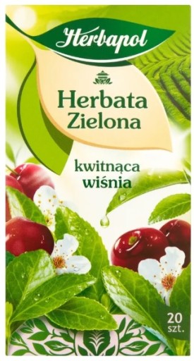 Herbapol zelený čaj s čerešňou 20 vrecúšok