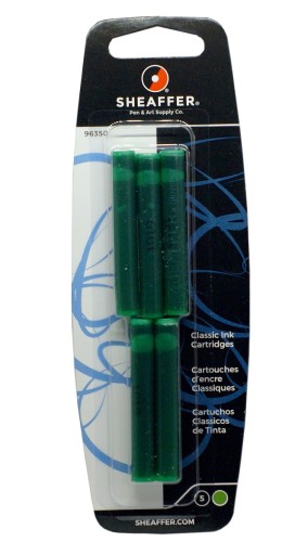 Atramentové perá Sheaffer – zelené 5 ks