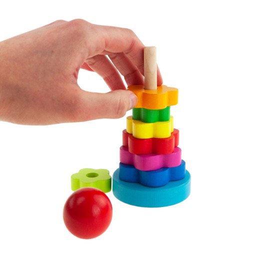 PYRAMÍDOVÝ TRIEDAČ Montessori VEŽOVÉ DREVENÉ BLOKY