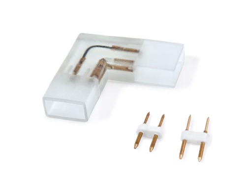KONEKTOR PRE LED NEÓNOVÉ PÁSY 24V/230V 8X16MM ROHOVÝ 90° OBOJSTRAN.