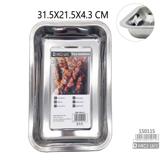 PLYTKÁ KOVOVÁ ZÁSOBNÍK – 32 X 22 X 4,3 CM – 150115