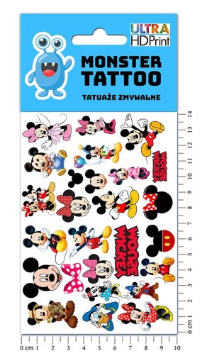 UMÝVAJÚCE DOČASNÉ TETOVANIE PRE DETI MICKEY MOUSE ORIGINÁLNE DIZAJNY
