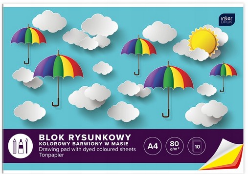 A4 farebný blok na kreslenie, 10 listov, interprint