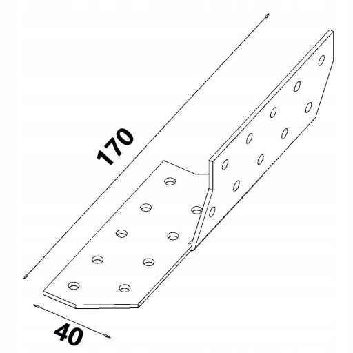 RAFTER tesárska spojka 40x170mm ĽAVÝ ŁK1