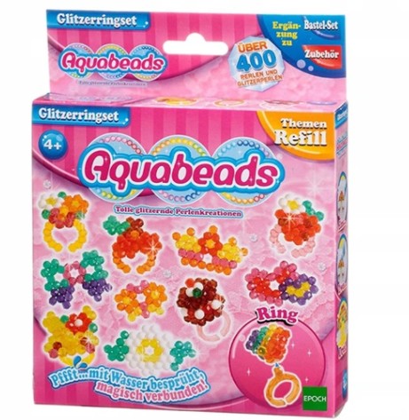 Farebné lesklé prstene Aquabeads