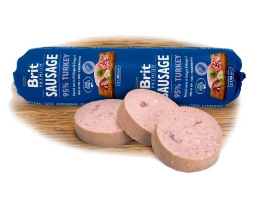 Brit Premium By Nature Morčacie klobása pre psov Morčacie mäso 800g