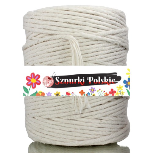 PRÍRODNÝ TWISTED EKO BAVLNENÝ Šnúrka PRE MACRAME 100m 3mm