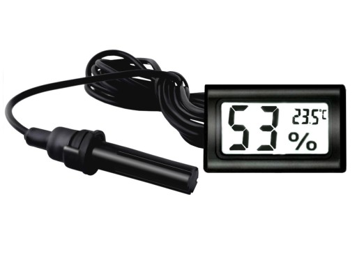 ELEKTRONICKÝ LCD TEPLOMER Vlhkomer so SONDOU 2V1