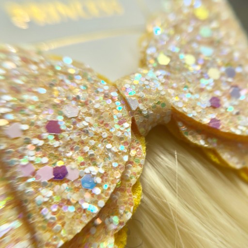 Sponka do vlasov s príčeskom melír ombré vlasy morská panna blond ružová mašľa BR