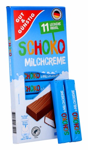 Mliečne tyčinky v čokoláde G&G 11 ks DE