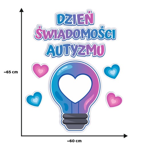 Letáková dekorácia - AUTIZMUS - Deň povedomia o autizme (60x65cm)