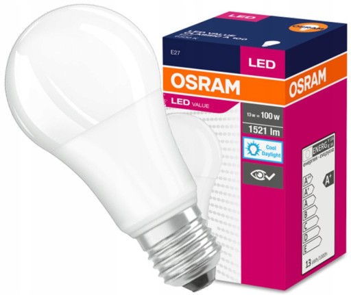 E27 LED žiarovka 13W=100W 6500K Studená 1521lm OSRAM