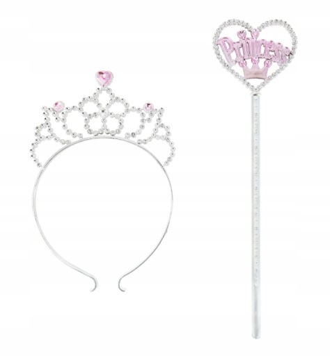 Kostýmové doplnky pre princeznú striebornoružovú WAND CROWN