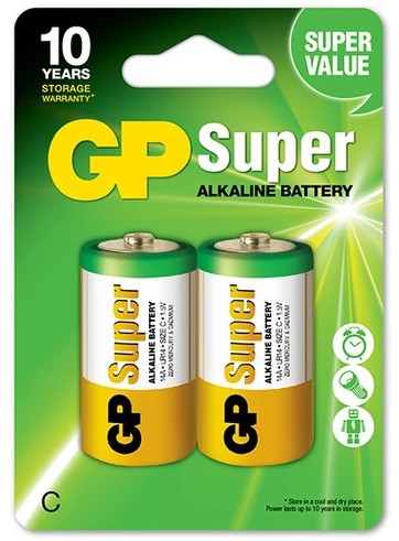 Batérie GP Super Alkaline C LR14 bl. 2 ks.