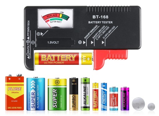 ANALOGOVÝ TESTER BATERIE METER LCD VOLTMETER AA AAA C D 9V