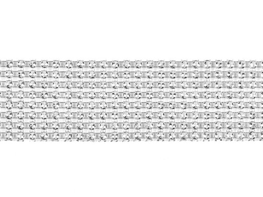 Stuha s diamantovými striebornými zirkónmi, 4 cm x 9 m