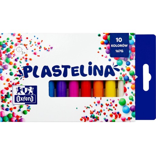 Plastelína OXFORD pre deti, veľká, 10 farieb, 167g