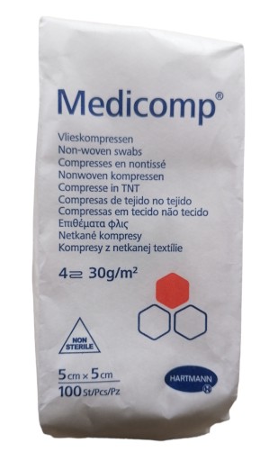 MEDICOMP nesterilný obklad 5cm x 5cm 100 kusov