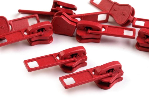Kovový zips na členkové zámky, červený, 5 mm, 5 mm, 1 kus, 3 cm