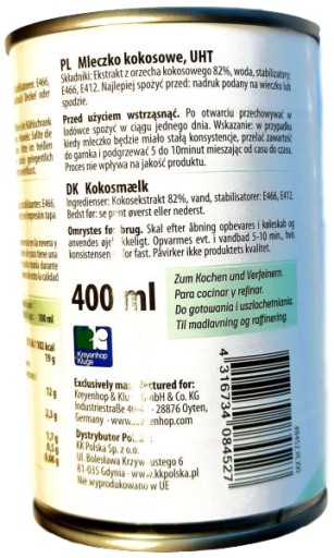 KOKOSOVÉ MLIEKO (82% extrakt) 400ml DIAMANT