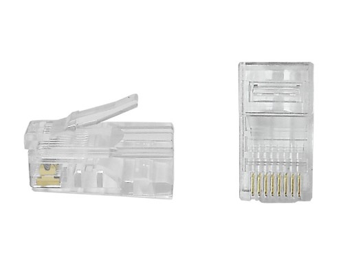 RJ45 CAT5E modulárna zástrčka, drôt, priechod