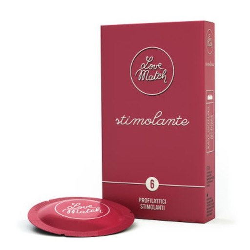 KONDÓMY, KTORÉ STIMULUJÚ ĎALŠIE ZÁŽITKY LOVE MATCH STIMOLANTE 6KS
