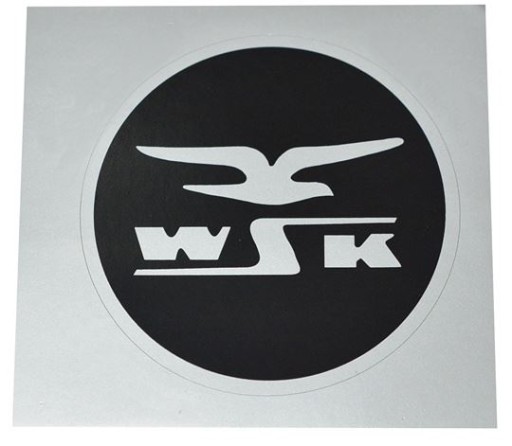 Nálepka WSK 125 na akvárium pre vtáky, strieborné logo