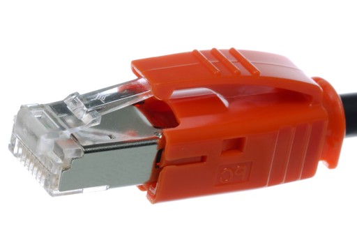 Zástrčka Telegartner RJ45, kategória 6A, oranžový kryt