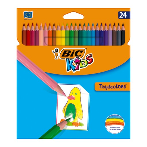 BIC ceruzkové pastelky 24 farieb Tropicolors do školy