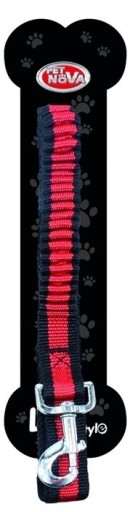 Nylonové vodítko BUNGEE Pet Nova tlmiace nárazy, červené