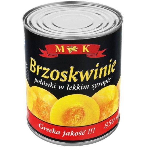 Broskyne v light sirupe MK 820g plechovka