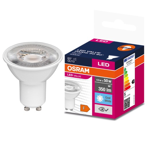 GU10 LED žiarovka 4,5W=50W 350lm 4000K 60° OSRAM