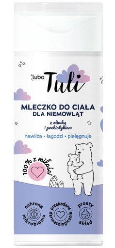 Telové mlieko pre dojčatá s olivovým olejom a prebiotikom Tuli