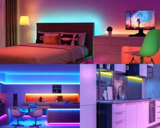 5050 RGB Viacfarebný LED pásik, farebný a biely, 1 m