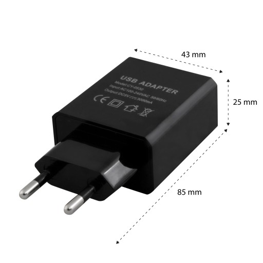 Zásuvný zdroj, nástenná nabíjačka, USB telefónna kocka, 5V/3A DC