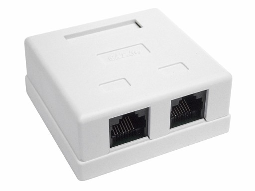 Zásuvka 2x RJ45/8P8C UTP cat.5E povrchové LSA kontakty