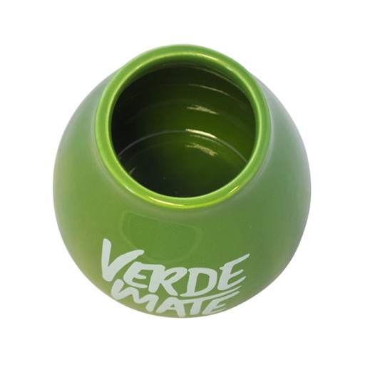 Keramická tekvica zelená s logom Verde Mate 350 ml