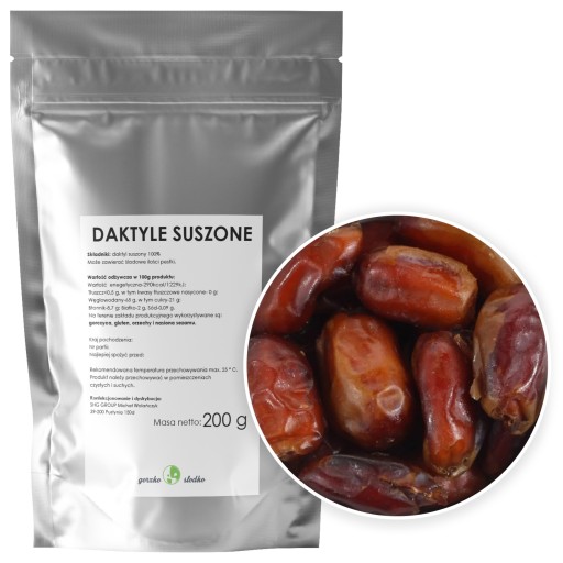 DATLE SUŠENÉ, bez semien, bez konzervačných látok, 0,2 kg