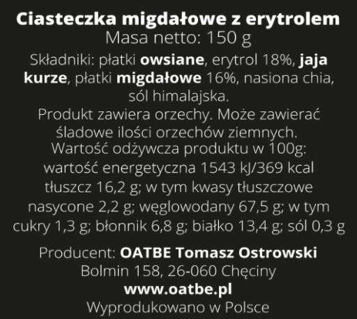 Mandľové sušienky s erytritolom, bez pridaného cukru