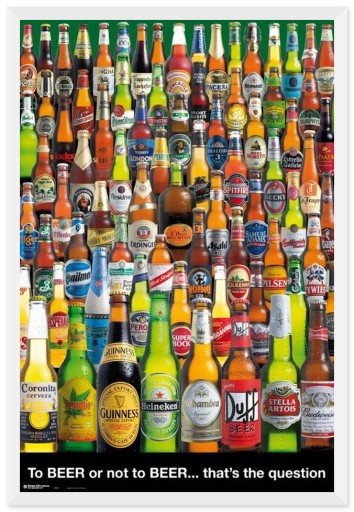Nástenný plagát k baru Beer Bottles, 61x91,5 cm