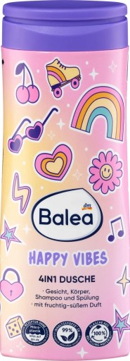 BALEA KIDS HAPPY VIBES ŠAMPÓN NA UMÝVANIE GÉLU 4v1 OVOCNÁ VÔŇA GUMY