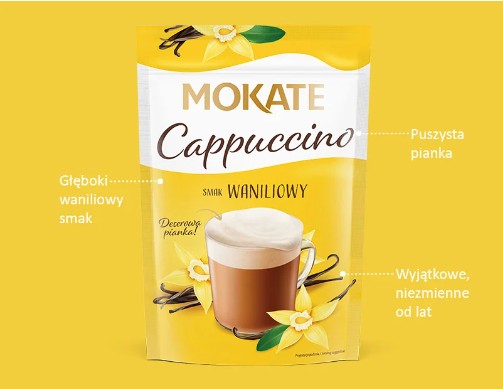 Káva Mokate Cappuccino s vanilkovou príchuťou 110 g