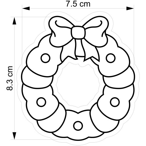 Formička na perník VIANOČNÝ VIANOČNÝ Veniec 8cm